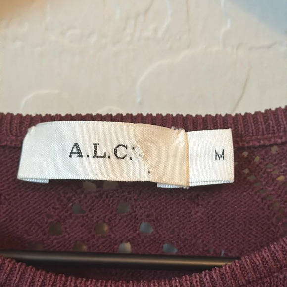 A.L.C. Cut Out Fringe Sleeveless Top Burgundy Size M - Picture 4 of 7